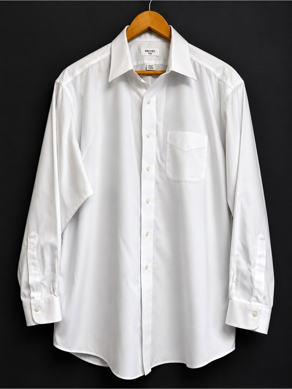 Brooks Brothers "346" non-iron dress shirt cotton preppy office formal men XL